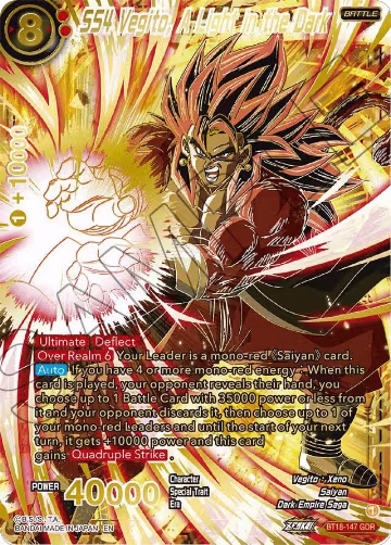 SS4 Vegito, A Light in the Dark (GDR) (BT18-147), Impact Beyond Dimensions — DB Super card price
