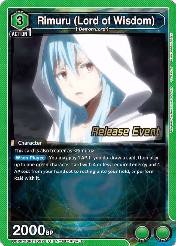 Rimuru (Lord of Wisdom) (UEPR/TSK-1-092), That Time I Got Reincarnated as a Slime Release Event Cards — Union Arena card price