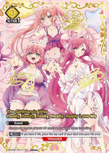 The Girlfriends Who Really, Really, Really, Really, Really Love Me (041) (U***) (UE21BT/RLY-1-041), The 100 Girlfriends Who Really, Really, Really, Really, REALLY Love You — Union Arena card price