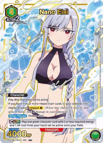 Nano Eiai (051) (R*) (UE21BT/RLY-1-051), The 100 Girlfriends Who Really, Really, Really, Really, REALLY Love You — Union Arena card price