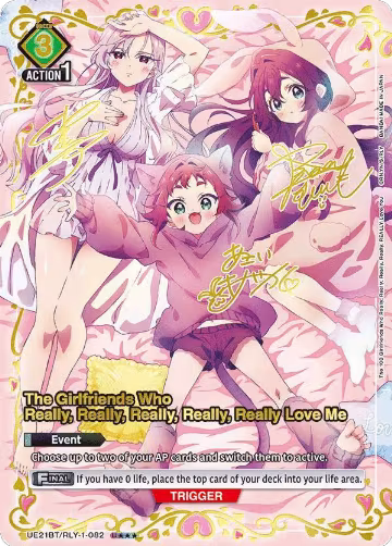 The Girlfriends Who Really, Really, Really, Really, Really Love Me (082) (U***) (UE21BT/RLY-1-082), The 100 Girlfriends Who Really, Really, Really, Really, REALLY Love You — Union Arena card price
