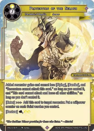 Protection of the Seraph (AVL-018 R), Attack on Velmardia — Force of Will card price