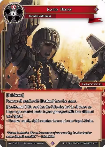 Rapid Decay (AVL-033 R), Attack on Velmardia — Force of Will card price