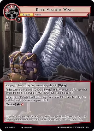 Rukh-Feather Wings (AVL-037 N), Attack on Velmardia — Force of Will card price