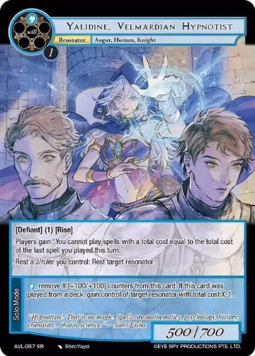 Yalidine, Velmardian Hypnotist (AVL-057 SR), Attack on Velmardia — Force of Will card price