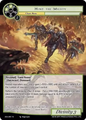 Hunt the Mighty (AVL-061 N), Attack on Velmardia — Force of Will card price