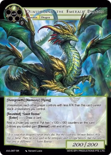 Quassarant, the Emerald Dragon (AVL-067 SR), Attack on Velmardia — Force of Will card price