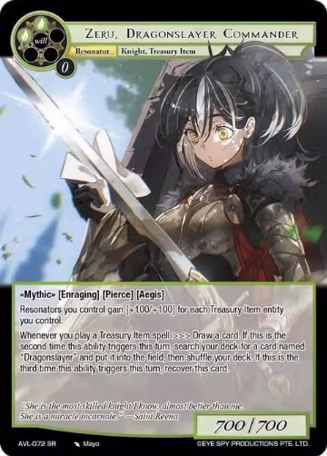 Zeru, Dragonslayer Commander (AVL-072 SR), Attack on Velmardia — Force of Will card price