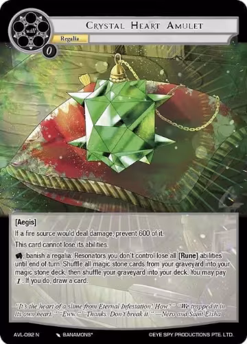 Crystal Heart Amulet (AVL-092 N), Attack on Velmardia — Force of Will card price