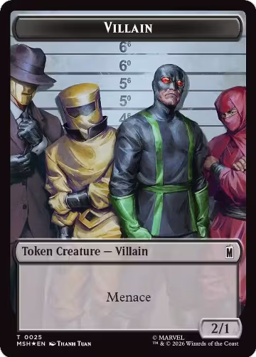 Villain (0025) // Robot Villain (0026) Double-Sided Token (Surge Foil) (25 // 26), Marvel Super Heroes — Magic card price