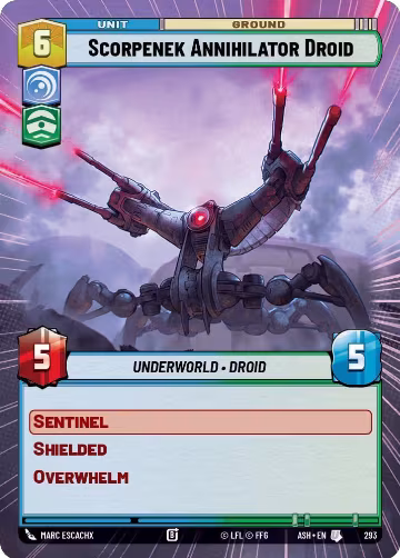 Scorpenek Annihilator Droid (Hyperspace) (293), Ashes of the Empire — Star Wars card price