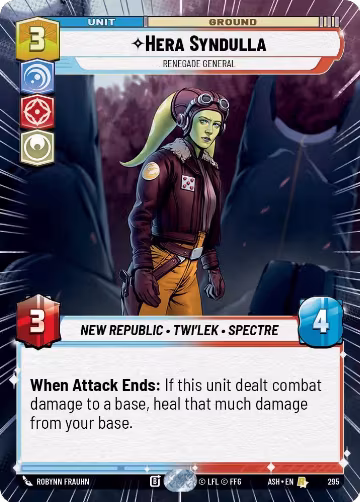 Hera Syndulla - Renegade General (Hyperspace) (295), Ashes of the Empire — Star Wars card price