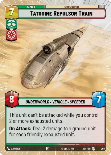 Tatooine Repulsor Train (Hyperspace) (299), Ashes of the Empire — Star Wars card price