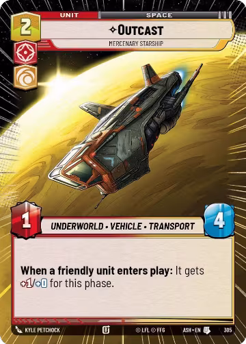 Outcast - Mercenary Starship (Hyperspace) (305), Ashes of the Empire — Star Wars card price