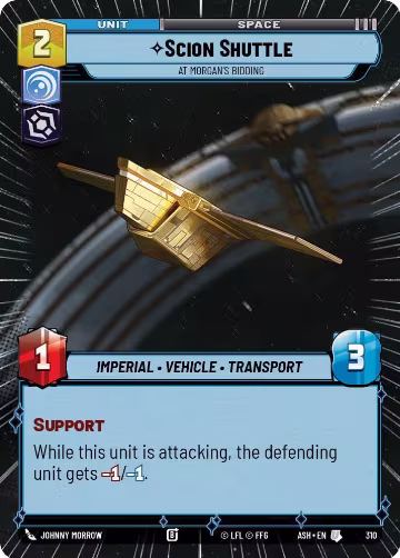 Scion Shuttle - At Morgan's Bidding (Hyperspace) (310), Ashes of the Empire — Star Wars card price