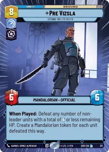 Pre Vizsla - Strong-Willed Ruler (Hyperspace) (317), Ashes of the Empire — Star Wars card price