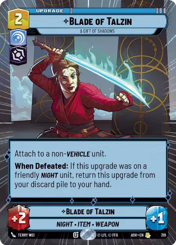 Blade of Talzin - A Gift of Shadows (Hyperspace) (319), Ashes of the Empire — Star Wars card price