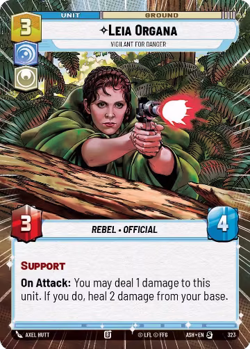 Leia Organa - Vigilant for Danger (Hyperspace) (323), Ashes of the Empire — Star Wars card price