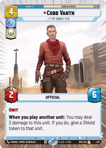 Cobb Vanth - Let Me Handle This (Hyperspace) (324), Ashes of the Empire — Star Wars card price