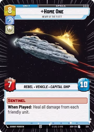 Home One - Heart of the Fleet (Hyperspace) (329), Ashes of the Empire — Star Wars card price