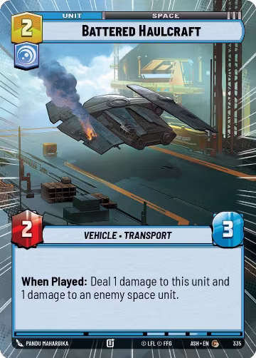 Battered Haulcraft (Hyperspace) (335), Ashes of the Empire — Star Wars card price