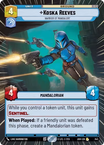 Koska Reeves - Warrior of Mandalore (Hyperspace) (343), Ashes of the Empire — Star Wars card price