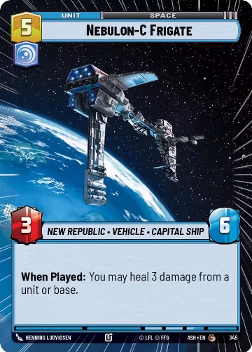 Nebulon-C Frigate (Hyperspace) (345), Ashes of the Empire — Star Wars card price
