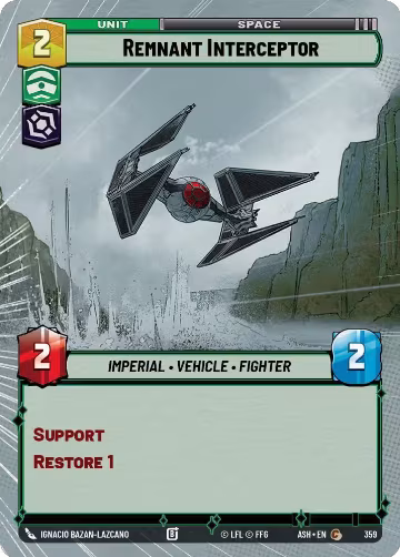Remnant Interceptor (Hyperspace) (359), Ashes of the Empire — Star Wars card price