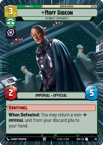 Moff Gideon - Remnant Commander (Hyperspace) (361), Ashes of the Empire — Star Wars card price
