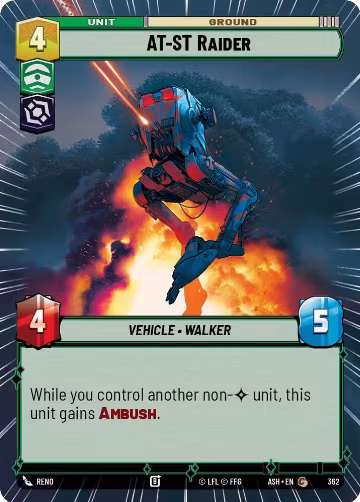 AT-ST Raider (Hyperspace) (362), Ashes of the Empire — Star Wars card price