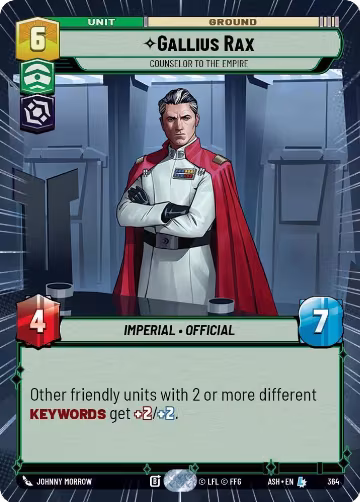 Gallius Rax - Counselor to the Empire (Hyperspace) (364), Ashes of the Empire — Star Wars card price