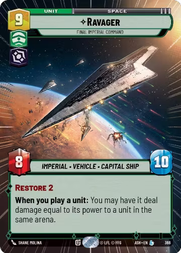 Ravager - Final Imperial Command (Hyperspace) (366), Ashes of the Empire — Star Wars card price