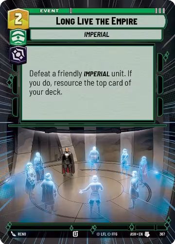 Long Live the Empire (Hyperspace) (367), Ashes of the Empire — Star Wars card price