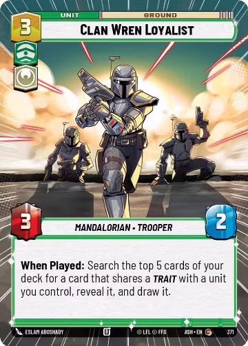 Clan Wren Loyalist (Hyperspace) (371), Ashes of the Empire — Star Wars card price