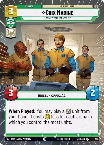 Crix Madine - Strike Team Strategist (Hyperspace) (372), Ashes of the Empire — Star Wars card price