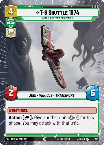 T-6 Shuttle 1974 - With a Mentor's Dedication (Hyperspace) (373), Ashes of the Empire — Star Wars card price