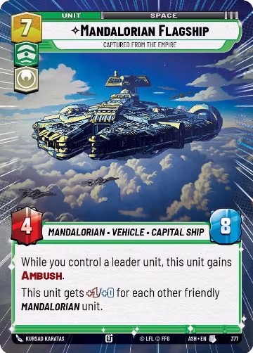 Mandalorian Flagship - Captured from the Empire (Hyperspace) (377), Ashes of the Empire — Star Wars card price