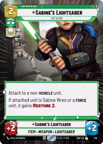 Sabine's Lightsaber - Not Alone (Hyperspace) (378), Ashes of the Empire — Star Wars card price
