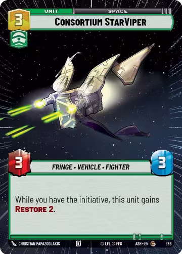 Consortium StarViper (Hyperspace) (386), Ashes of the Empire — Star Wars card price