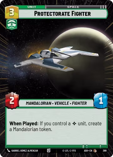 Protectorate Fighter (Hyperspace) (388), Ashes of the Empire — Star Wars card price