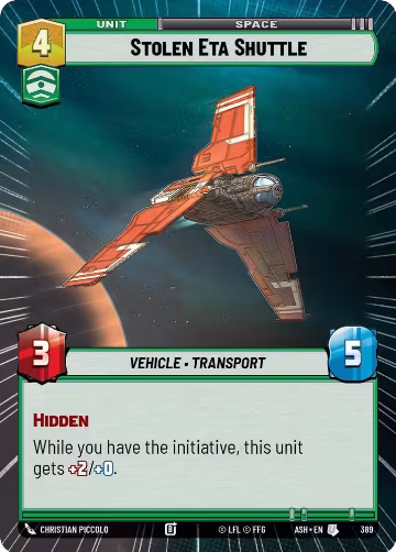 Stolen Eta Shuttle (Hyperspace) (389), Ashes of the Empire — Star Wars card price