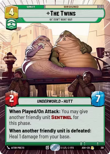The Twins - We Don't Want War (Hyperspace) (391), Ashes of the Empire — Star Wars card price