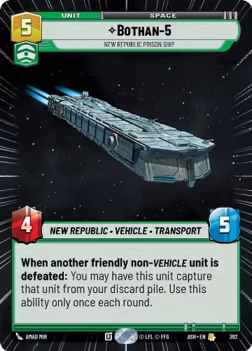 Bothan-5 - New Republic Prison Ship (Hyperspace) (392), Ashes of the Empire — Star Wars card price