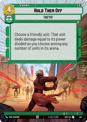 Hold Them Off (Hyperspace) (403), Ashes of the Empire — Star Wars card price