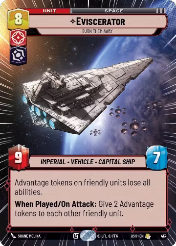 Eviscerator - Burn Them Away (Hyperspace) (413), Ashes of the Empire — Star Wars card price