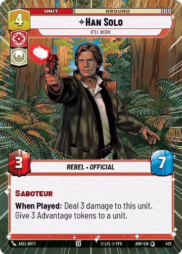 Han Solo - It'll Work (Hyperspace) (422), Ashes of the Empire — Star Wars card price