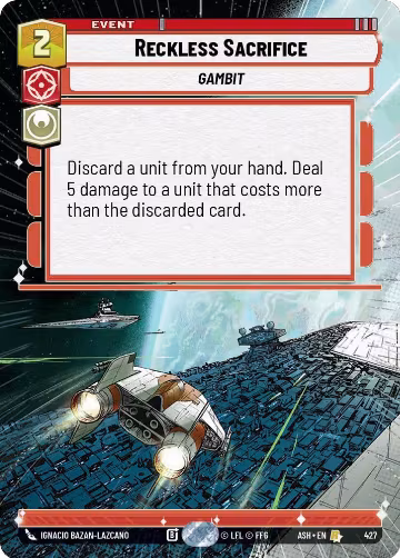 Reckless Sacrifice (Hyperspace) (427), Ashes of the Empire — Star Wars card price