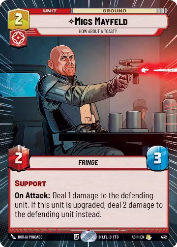 Migs Mayfeld - How About a Toast? (Hyperspace) (432), Ashes of the Empire — Star Wars card price