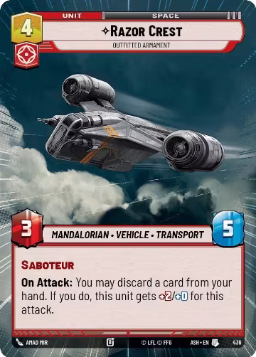 Razor Crest - Outfitted Armament (Hyperspace) (436), Ashes of the Empire — Star Wars card price