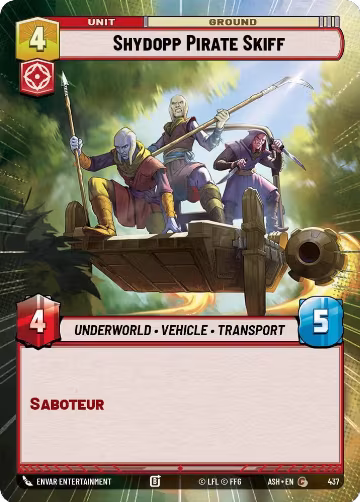 Shydopp Pirate Skiff (Hyperspace) (437), Ashes of the Empire — Star Wars card price